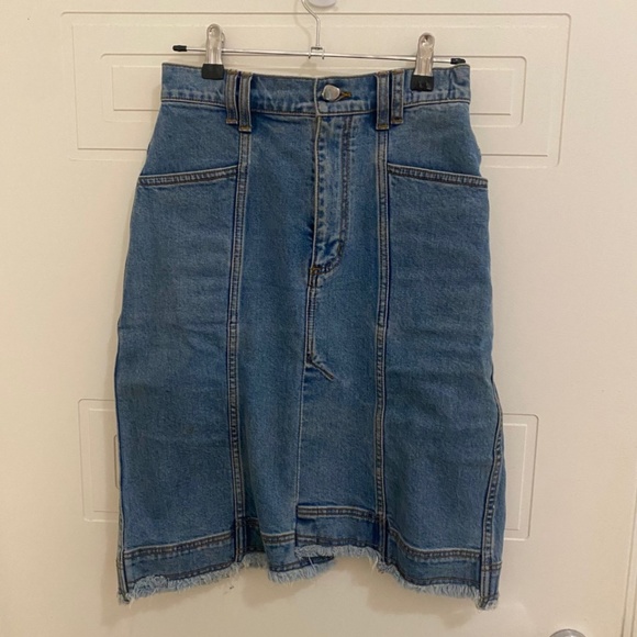 Aje - Penelope Denim Skirt - Classic Wash, Size 8 - Picture 3 of 5